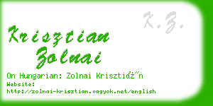 krisztian zolnai business card